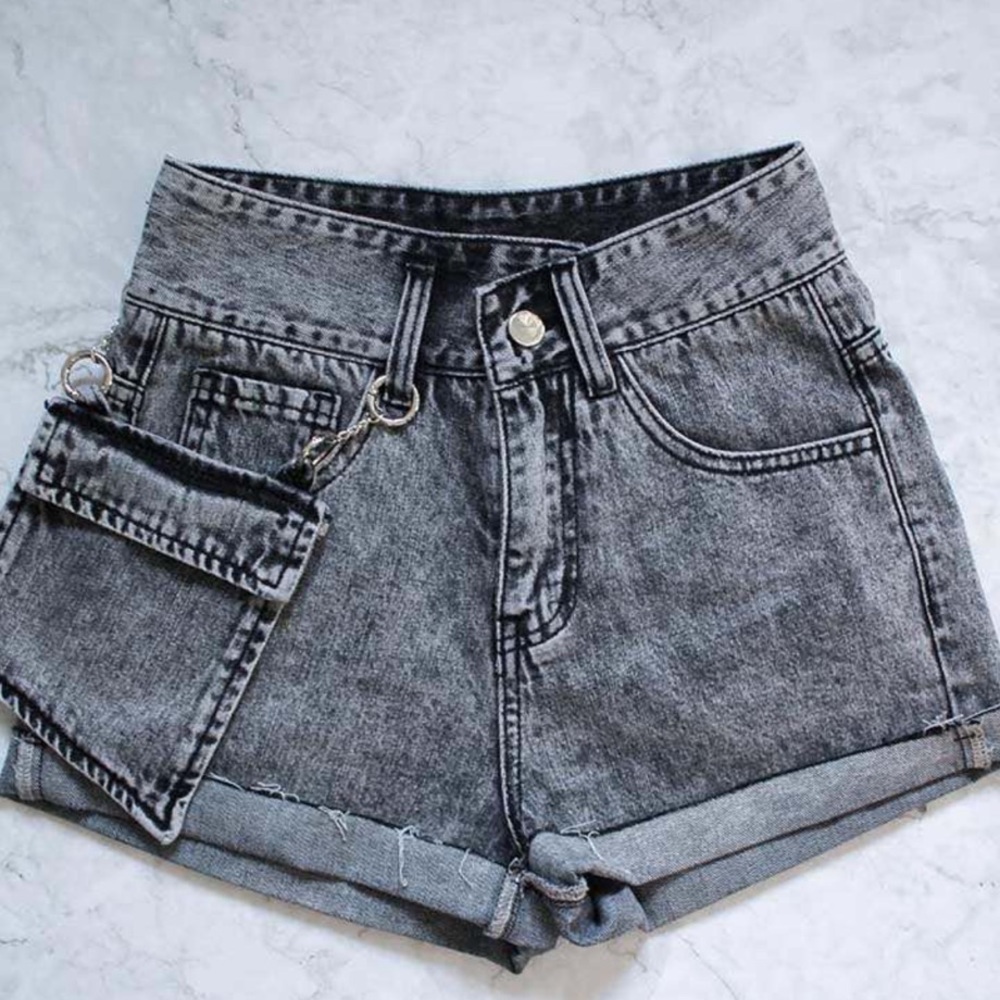 Gray Denim Women's Shorts | Lychee the Label